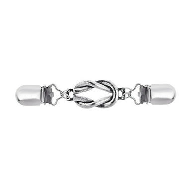 Yesbay Vintage Women Twist Ring Cardigan Sweater Collar Clip Dress Shawl Clasp Pin-Silver