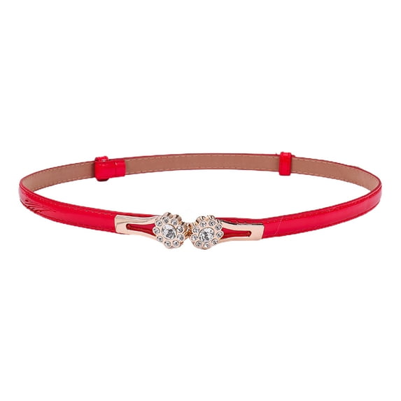 Yesbay Waist Belt Fitted Simple Lightweight Convenient Decorate Faux Leather Smooth Surface Shiny Waist Strap for Daily Wear