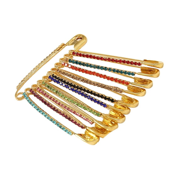 Yesbay Waist Pins Rhinestone Safety Brooches Sweater Shawl Clips Brooch Pins Women Skirts Scarf Lapel Hat Accessories Clothes Fixation Tools