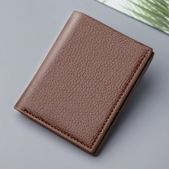 Yesbay Wallet Thin Card Holder Solid Color Blocking Luxury Card Holder Organizer for Men