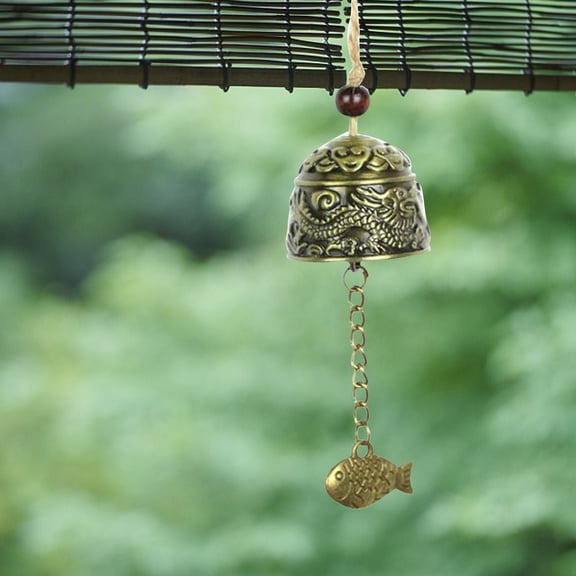 Yesbay Wind Chime Vintage Carve Zinc Alloy Garden Decor Windchimes Bell for Yard