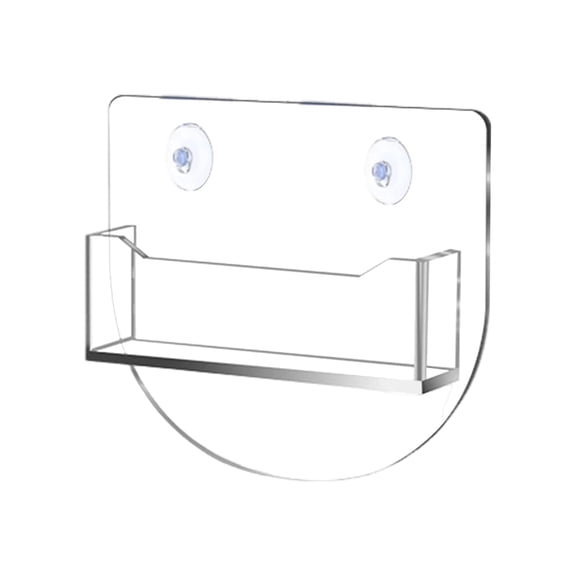 Yesbay Window Mount Business Card Holder with Suction Cups Clear Acrylic Business Card Display Stand Single Pocket Organizer