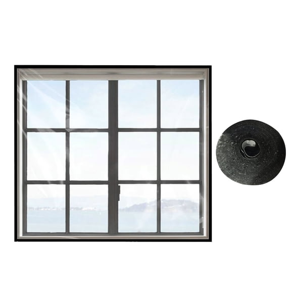 Yesbay Winter Insulated Curtain Transparent Thermal Curtain Window Screen Self-Adhesive Window Protector Window Tarpaulin Keep Warm Cold And Windproof Insulating Foil for Window