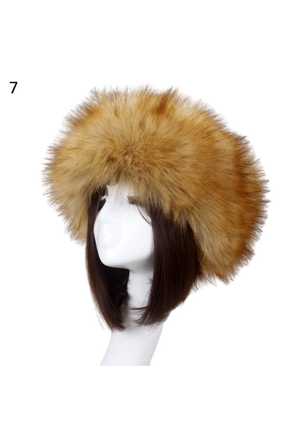 Women Autumn Winter Faux Fur Thickened Hat Outdoor Cold-proof Warm Plush Beanie