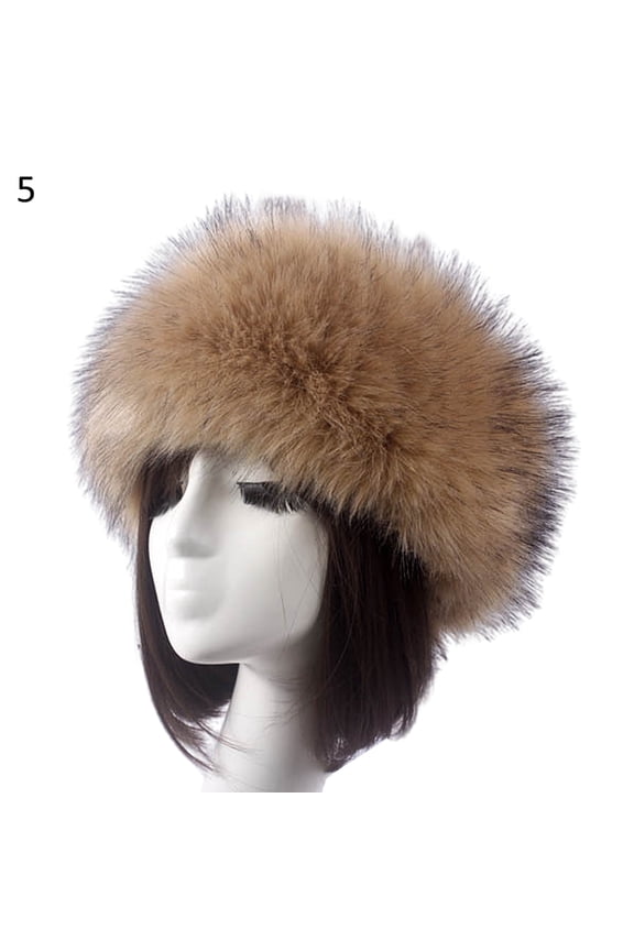 Women Autumn Winter Faux Fur Thickened Hat Outdoor Cold-proof Warm Plush Beanie