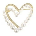 thumbnail image 1 of Yesbay Women Brooch Faux Pearl Rhinestone Decor Heart Shape Stainless Anti-slip Coat Collar Hat Scarf Decoration Clothes Pin Garment Jewelry, 1 of 8