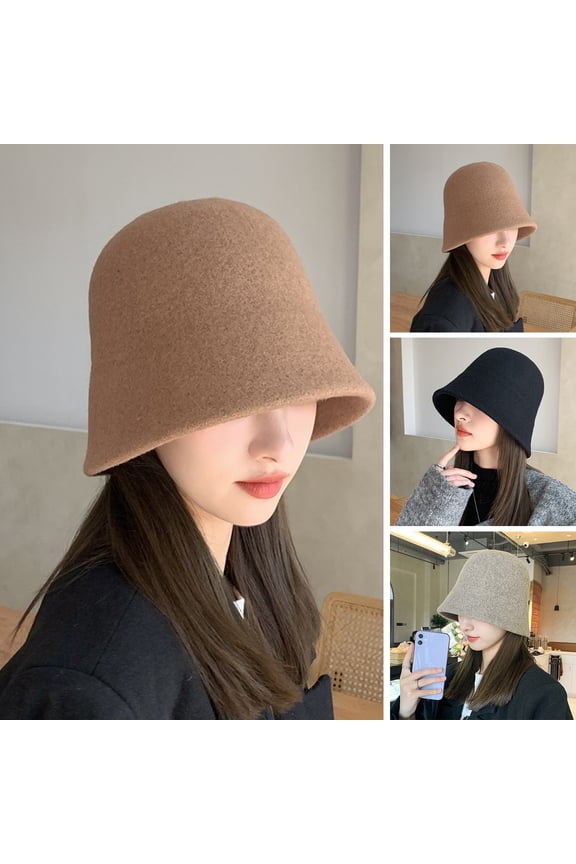 Women Bucket Hat Thick Soft Sun UV No Brim Deep Windproof Cold Resistant Foldable Hat Lady Cap Outdoor Headwear