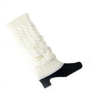 Yesbay Women Crochet Cable Knit Braided Winter Leg Warmers Boot Cuffs Toppers Socks