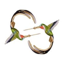 Yesbay Women Earrings Flying Hummingbird Enamel Alloy Piercing Jewelry for Party