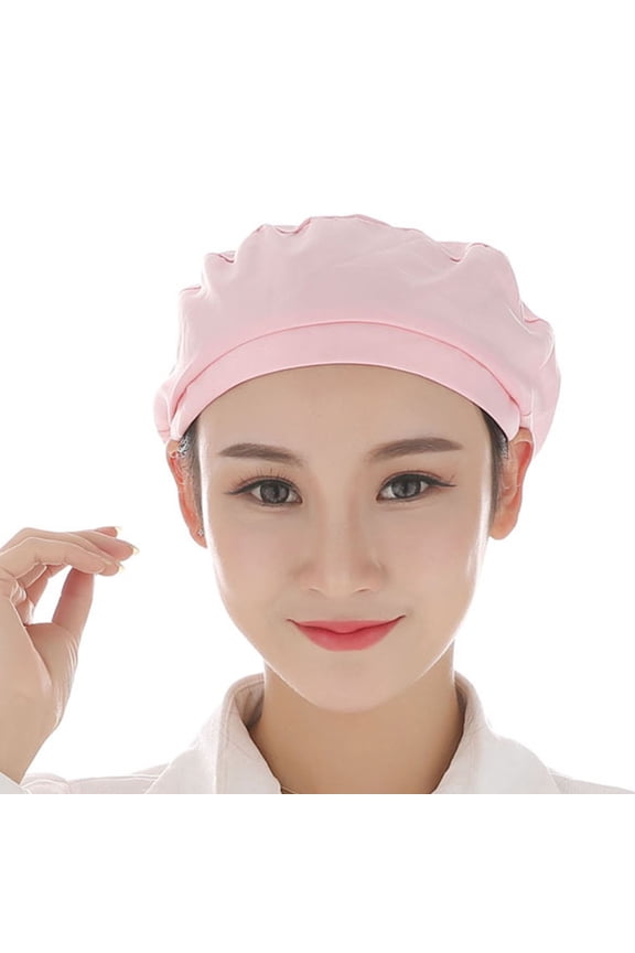 Women Elastic Soft Breathable Dust-proof Cap Kitchen Restaurant Bakery Chef Hat