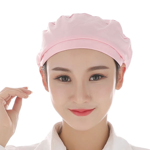 Yesbay Women Elastic Soft Breathable Dust-proof Cap Kitchen Restaurant Bakery Chef Hat