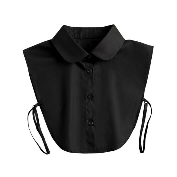 Yesbay Women Fake Collar Lapel Side Strap Single Breasted Detachable Collar Casual Style False Collar Accessory
