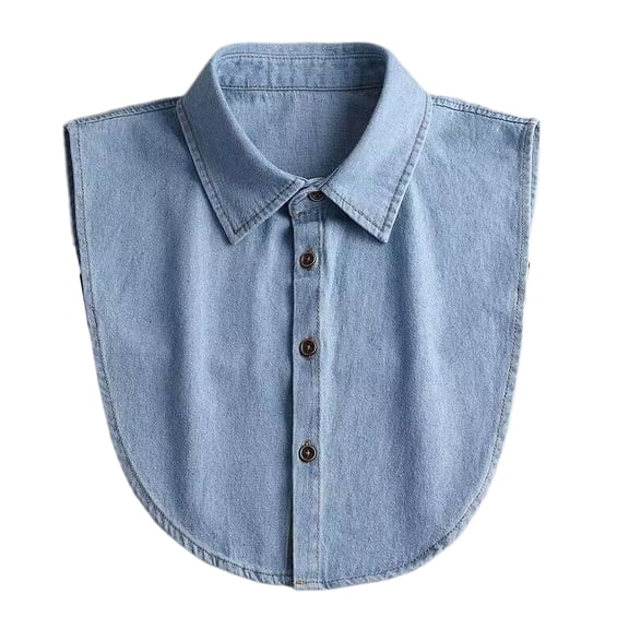 Yesbay Women Fake Collar with Adjustable Straps Lapel Buttons Closure Detachable Shirt Collar Versatile Decoration