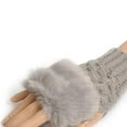 thumbnail image 1 of Yesbay Women Faux Rabbit Fur Hand Wrist Warmer Winter Fingerless Knitted Gloves-Light Grey, 1 of 6