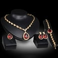 thumbnail image 1 of Yesbay Women Formal Party Waterdrop Cubic Zirconia Necklace Earrings Bracelet Ring US6-9,Jewelry Set, 1 of 5
