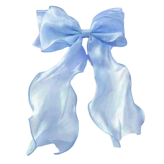 Yesbay Women Hair Clip Mesh Yarn Ribbon Bowknot Decor Cartoon Hair Pin with Long Tail Sweet Hair Accessories