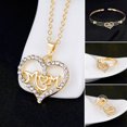 thumbnail image 1 of Yesbay Women KC Gold Plated Mom Hollow Heart Necklace Jewelry Set Bracelet Earrings,Jewelry Set, 1 of 7