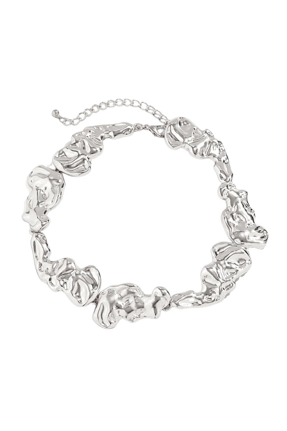 Women Necklace Irregular Liquid Shape Electroplated Punk Style Stainless Neck Decoration Jewelry Party Clavicle Necklace Choker Necklace