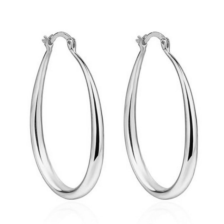 The bay silver hoop earrings on sale
