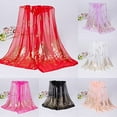 thumbnail image 1 of Yesbay Women Peacock Printed Chiffon Scarves Long Wrap Shawl Stole Gift Red, 1 of 8