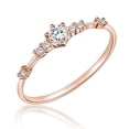 thumbnail image 1 of Yesbay Women Plating Rhinestone Inlaid Finger Ring Party Jewelry Wedding Gift, 1 of 7