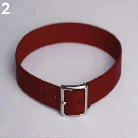 Yesbay Women Punk Faux Leather Choker Chain Collar Necklace Spike Rivet Buckle Bracelet-Red
