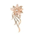 thumbnail image 1 of Yesbay Women Rhinestone Inlaid Flower Brooch Pin Cardigan Shawl Decor Gift-Rose Golden, 1 of 3
