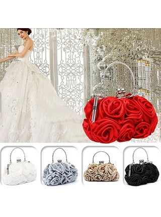 Designer Wedding Bridal Party Velvet Envelope Clutch bag Evening Bag Purse  Black