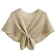 thumbnail image 1 of Yesbay Women Shawl Short Knitted Sunscreen Open Stitch Air Conditioner Shawl for Home Wear, 1 of 7