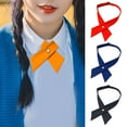 thumbnail image 1 of Yesbay Women Shirt Tie Design Easy Buckle Fastening Criss-Cross Design Neck Tie Graduation Work Uniforms Student Tie, 1 of 7