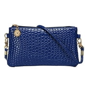 Yesbay Women Shoulder Bag Tote Messenger Faux Leather Zipper Satchel Handbag,Blue