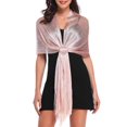 thumbnail image 1 of Yesbay Women Sparkling Shawl Metallic Wire Bridesmaid Scarves Wraps with Scarf Button Wedding Party Accessories, 1 of 8