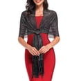 thumbnail image 1 of Yesbay Women Sparkling Shawl Metallic Wire Bridesmaid Scarves Wraps with Scarf Button, 1 of 8