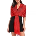 thumbnail image 1 of Yesbay Women Sparkling Shawl Metallic Wire Bridesmaid Scarves Wraps with Scarf Button, 1 of 9