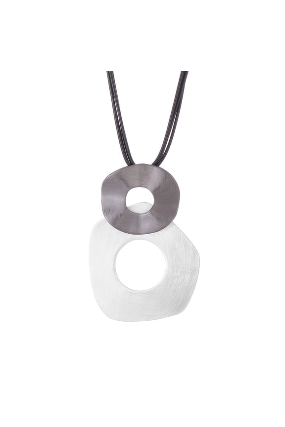 Women Sweater Chain Dual Round Hoop Multi Layers Extended Length Adjustable Portable Lightweight Stainless Decorative Necklace Clothes Jewelry