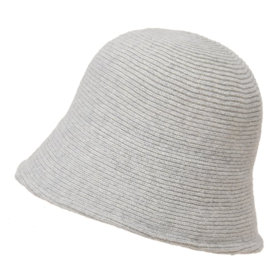 Yesbay Women Wool Bucket Hat Drawstring Fisherman Vintage Knitted Basin Cap
