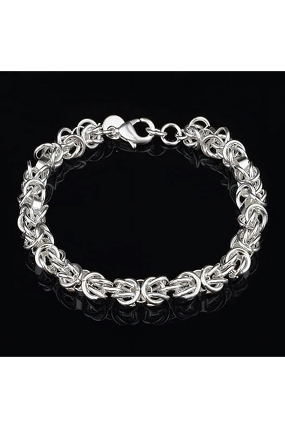 Women's Fashion 925 Sterling Silver Bracelet Bangle Chain Banquet Jewelry Gift