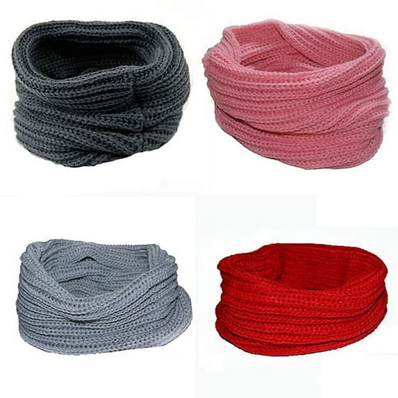 Yesbay Women's Men's Autumn Winter Cable Knitted Solid Scarf Shawl Neckerchief Black