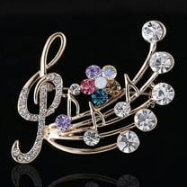 Yesbay Women's Rhinestone Musical Note Blossom Brooch Pin Jewelry Party Xmas Gift-