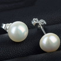Yesbay Women's White Faux Pearl Studs Piercing Earrings Charms Jewelry Gift-