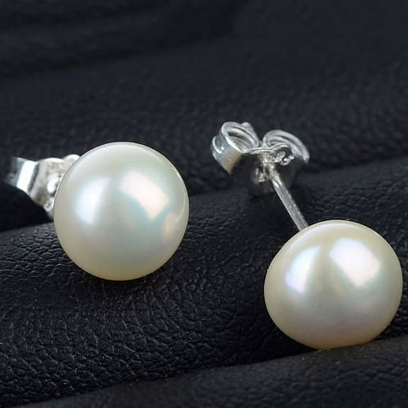 Yesbay Women's White Faux Pearl Studs Piercing Earrings Charms Jewelry Gift-