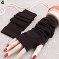 thumbnail image 1 of Yesbay Women\'sKnitted Arm Fingerless Long Mitten Wrist Elastic Warm Gloves-Coffee, 1 of 6