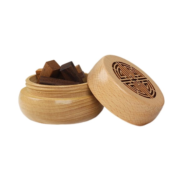 Yesbay Wooden Aromatherapy Diffuser Box Car Air Freshener Essential Oil Diffuser Round Aroma Fragrance Box Home Office Decoration