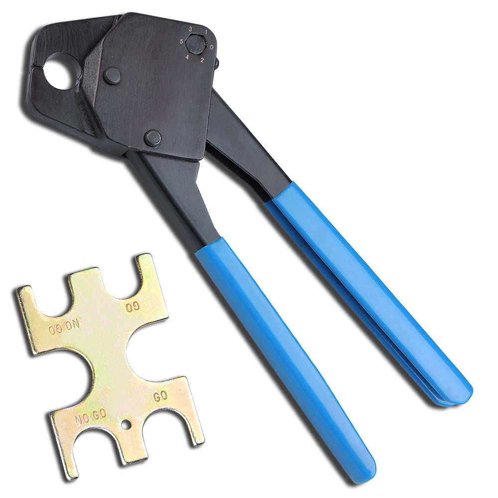 Yescom 1/2" Pex Crimping Tool Crimper with Go/no Go Gauge for Copper Ring Plumping Crimps - Blue
