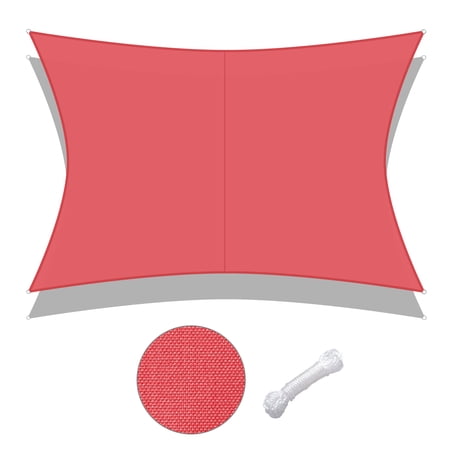 Yescom 1 pack 6'x10' 97% UV Block Patio Awning Rectangle Sun Shade Sail Canopy Red Outdoor Garden