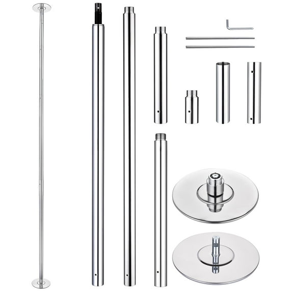 Yescom 10.3FT Professional Stripper Pole Static Spinning Dancing Pole Kit with Extensions for Home Gym Fitness ,Silver