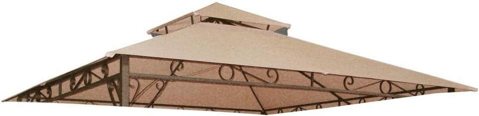 Yescom 10.6'x10.6' Gazebo Top Replacement Fit for Brand_Model Summer Veranda Gazebo/L-GZ093PST/G-GZ093PST/TGZ093 2 Tier Madaga Frame Cover Patio Garden Yard Dark Beige