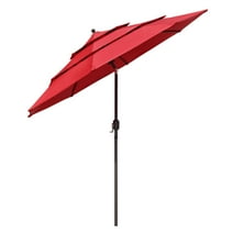 Yescom 10 Ft 3 Tier Patio Umbrella with Crank Handle Push to Tilt Home Garden