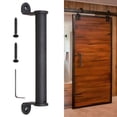 thumbnail image 1 of Yescom 10" Sliding Barn Door Cylindrical Handle Iron Pull Gate Matte Black, 1 of 8