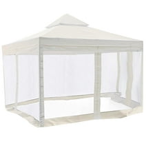 Yescom 10'x10' Gazebo Top Replacement+Mosquito Net for 2 Tier Outdoor Canopy Cover Patio Garden White Y00610T07NET